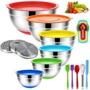 TINANA 26PCS Stainless Steel Mixing Bowls wi