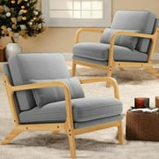 Accent Chair Clearance, Ergonomic Reading Chair for Living Room, Bedroom Chair, Gray
