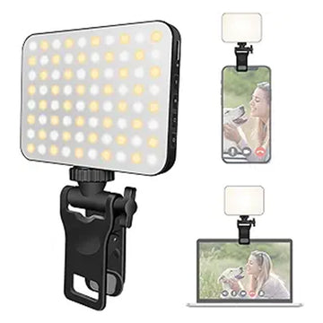CN,Rechargeable Selfie Light, Clip Fill Light For Phone Laptop Tablet Portable Light For Video Conference Live Streaming Zoom Call Makeup Picture White