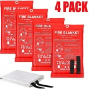 Zhongxiazhiyue Efficient Fire Safety Blanket, Fiberglass, 39 x39 , 4 Pack