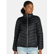 Big Chill Women s and Women s Plus Packable Puffer Jacket, Midweight, Sizes S-3X
