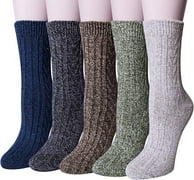 Loritta 5 Pairs Warm Wool Socks for Wom