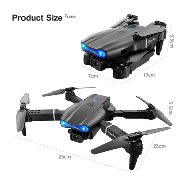 Casrra Drone E99pro HD Dual Camera Quadcopter, 30 Min Flight, 2 x 1800mAh Batteries, Altitude Hold, Waypoint Fly, Black, with Carrying Case