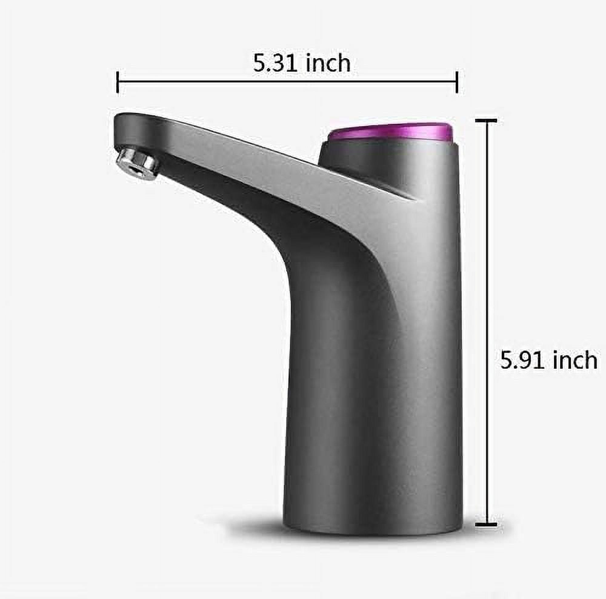 BN-LINK Water Dispenser, Portable Water Bottle Pump for Universal 2, 3, 4 and 5 Gallon with USB Electric Charging and Automatic Off Switch (Black)