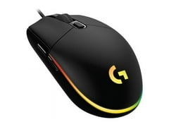 Logitech G203 Wired Gaming Mouse, 8,000 DPI, Rainbow Optical Effect LIGHTSYNC RGB, 6 Programmable Buttons, On-Board Memory, Screen Mapping, PC/Mac Computer and Laptop Compatible - Black