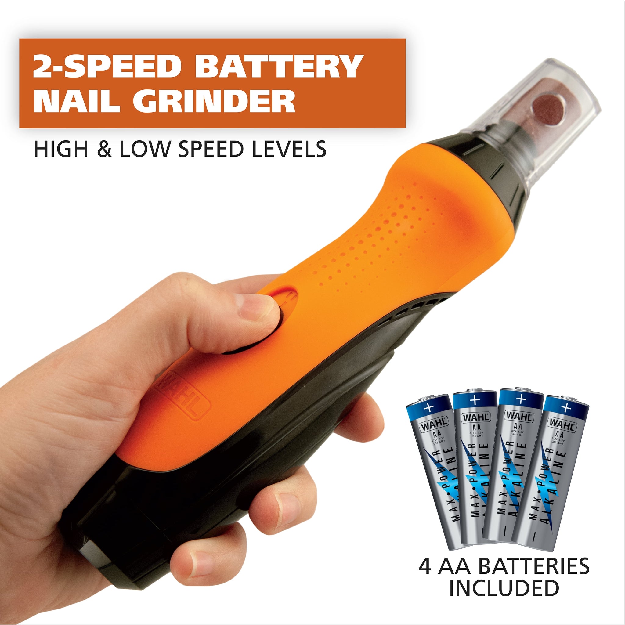 Wahl 2 Speed Battery Dog Nail Grinder - Orange/Black 5974