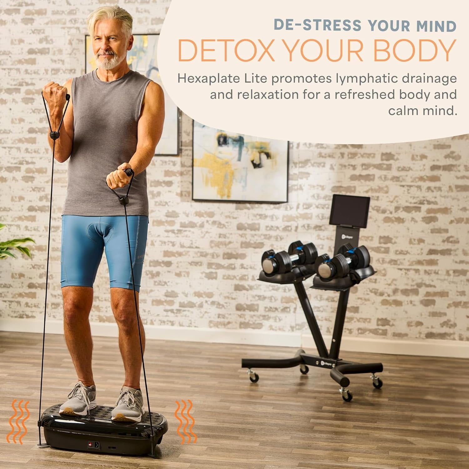 Lifepro HexaPlate Lite Vibration Plate, 300W Full Body Workout with Remote and 10 Programs - Black
