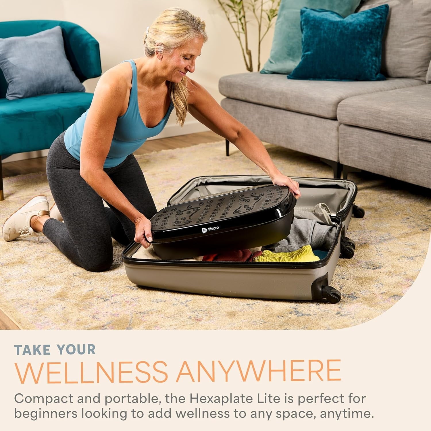 Lifepro HexaPlate Lite Vibration Plate, 300W Full Body Workout with Remote and 10 Programs - Black