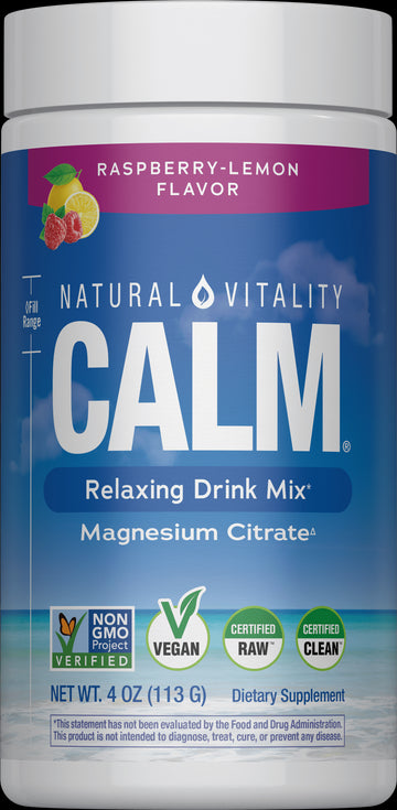 Natural Vitality Calm Magnesium Powder, Raspberry Lemon, 4 oz