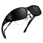 Joopin Fit Over Wrap Sunglasses Polarized Lens Wear Over Eyeglasses 100% UV Protection for Men and Women