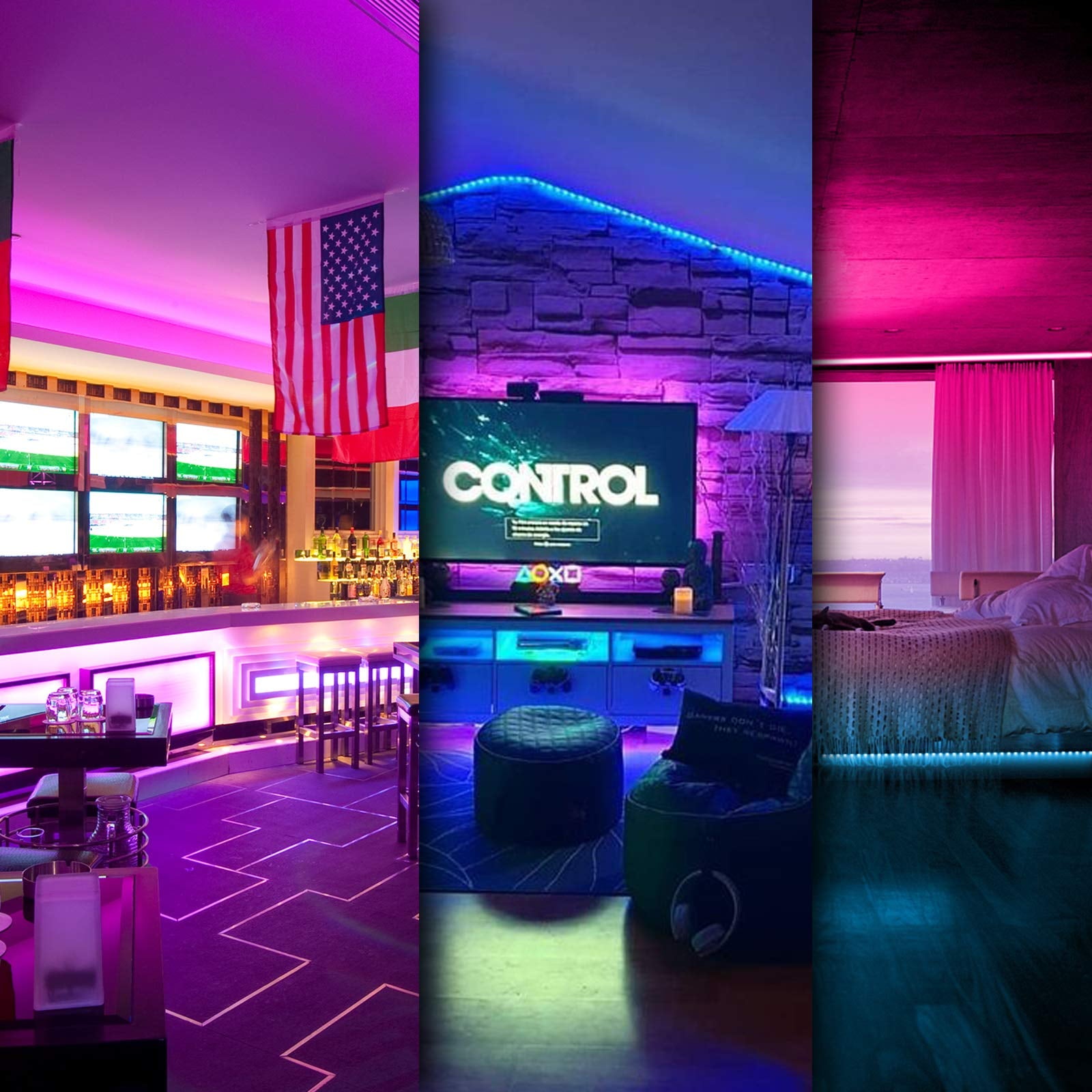 DAYBETTER Led Strip Lights 200ft,App and Remote Control,RGB Music Sync Color Changing LED Lights for Bedroom,Party,Home Decoration