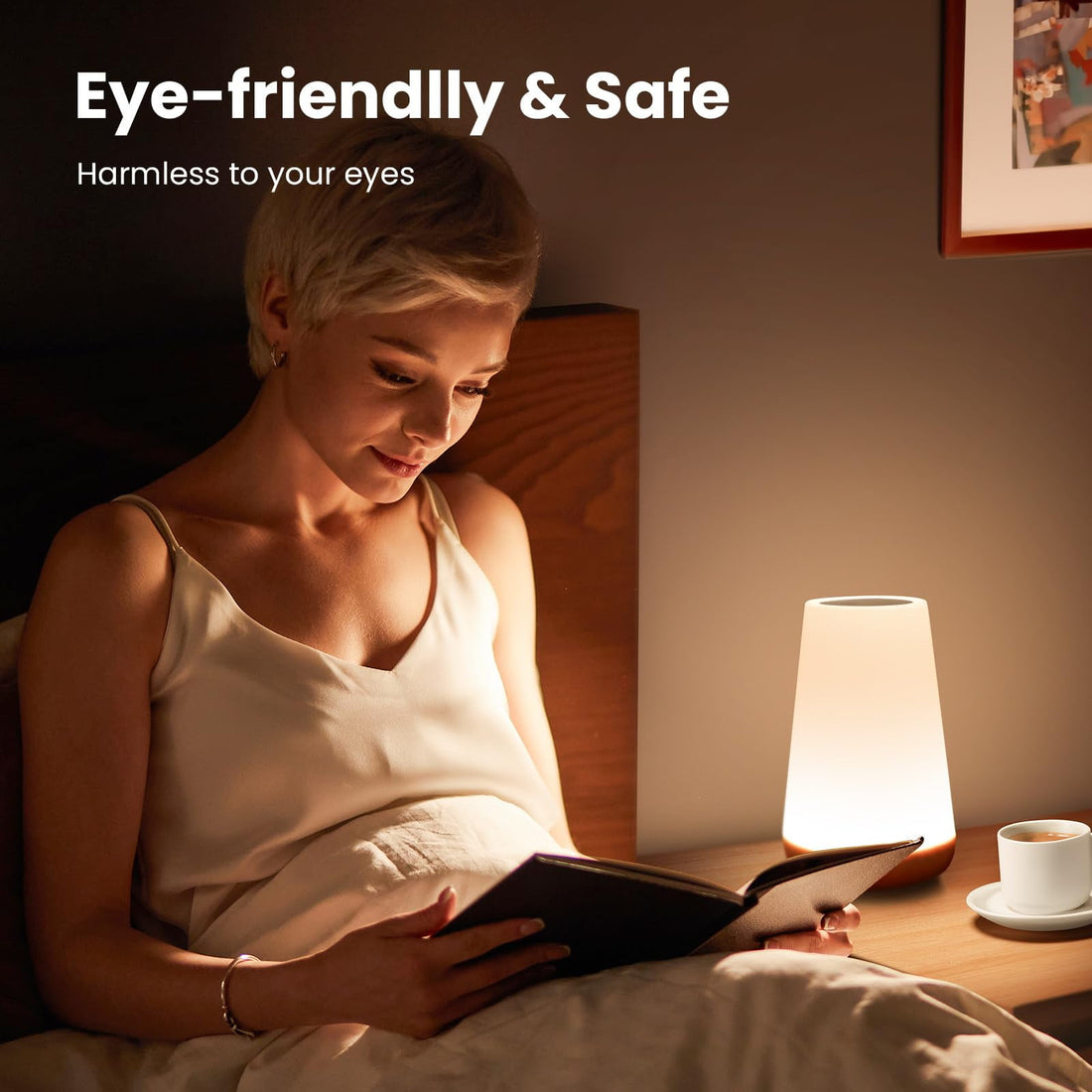 UWANTME Night Light, Dimmable Touch Lamp for Bedroom, Portable Table Bedside Desk Lamps, 5 Brightness and 13 RGB Colors, Suitable for Bedroom/Baby Nursery/Bathroom/Hallways/Living Room