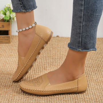 Handmade Stitching Gommino Solid Color Casual Women s Shoes