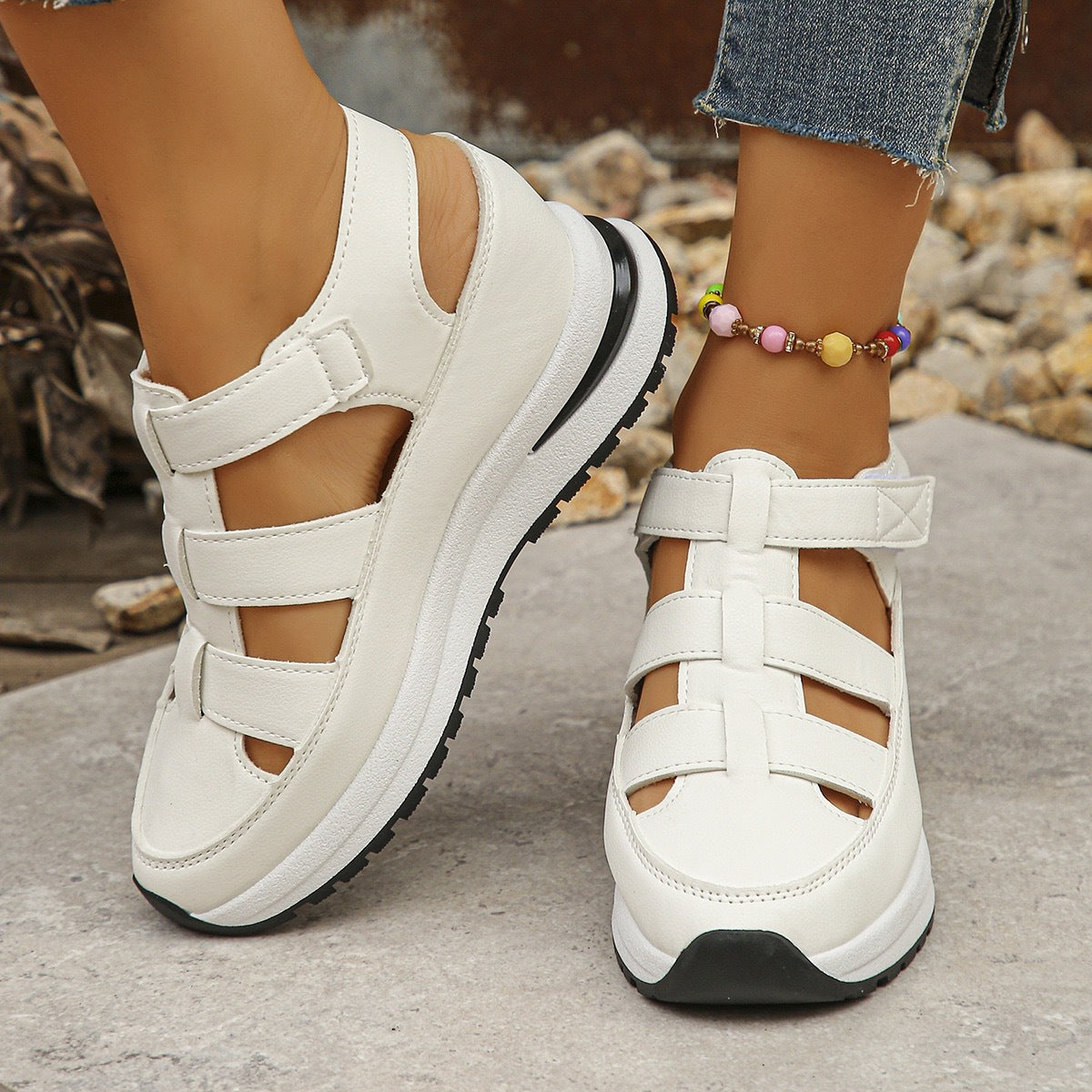 Summer Wedge Baotou Hollow Women s Breathable Shoes