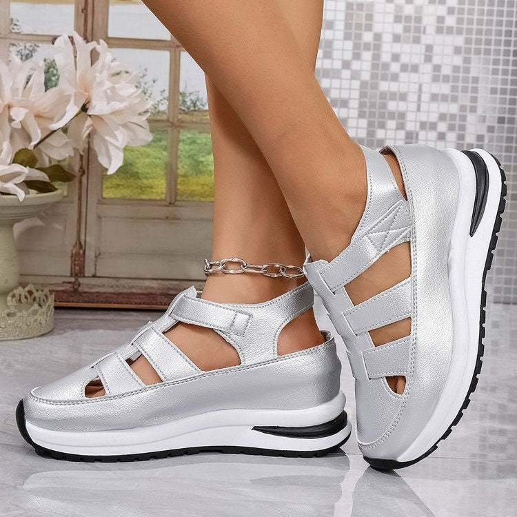 Summer Wedge Baotou Hollow Women s Breathable Shoes