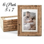 House Day Rustic 5 in x 7 in Brown Table Top Picture Frames 6 Pack