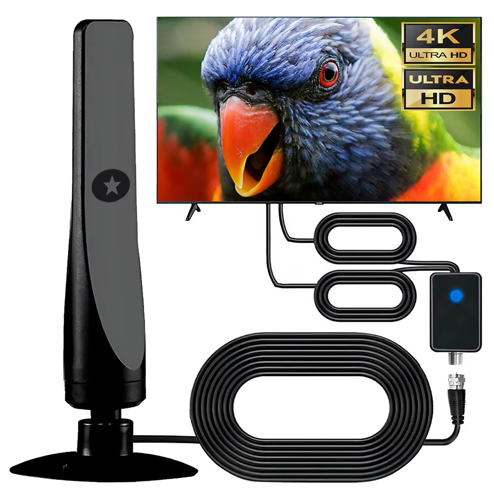 TV Digital Antenna with Signal Booster HD Antenna Support 4K 1080P Portable Antenna 50 Miles Range Plug Play for Outdoor Indoor