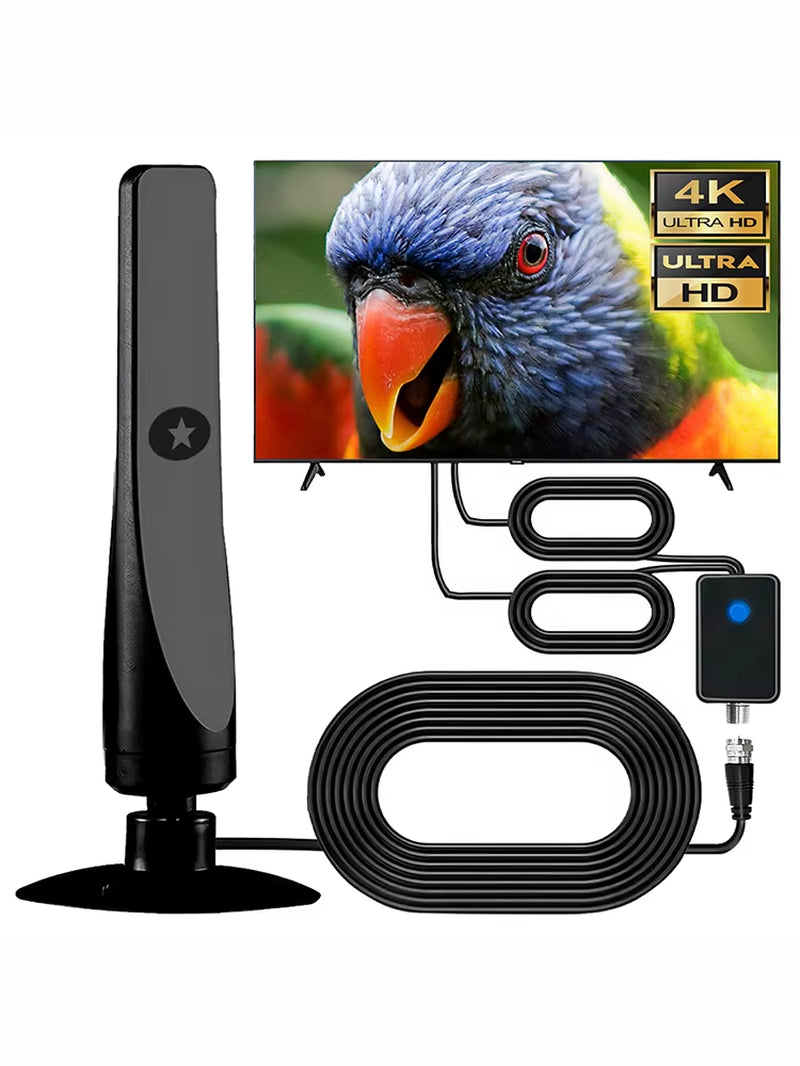 TV Digital Antenna with Signal Booster HD Antenna Support 4K 1080P Portable Antenna 50 Miles Range Plug Play for Outdoor Indoor